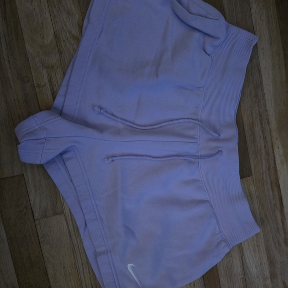 Lavender Nike Fleece Shorts - Picture 2 of 5